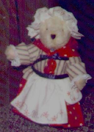 white bear in an old fashioned dress